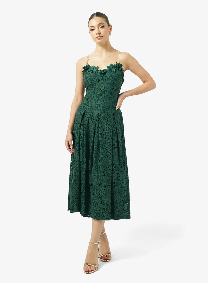 Just Me  Strappy Lace Detailed Midi Dress for Women | Best Price UAE